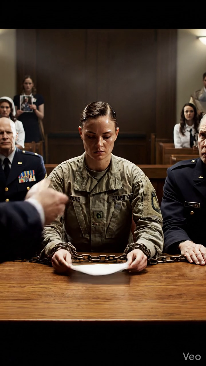 Le général Blackwood a dit dans une pièce pleine de médailles, de groupes de deuil et de familles qui étaient venus me voir tomber, et le pire n'était pas que les chaînes qui me coupaient les poignets à Fort Bragg, c'était de savoir qu'au moment où la vérité a atteint cette salle d'audience, trois noms de soldats morts avaient déjà été posés sur mes épaules comme une seconde série de fers.